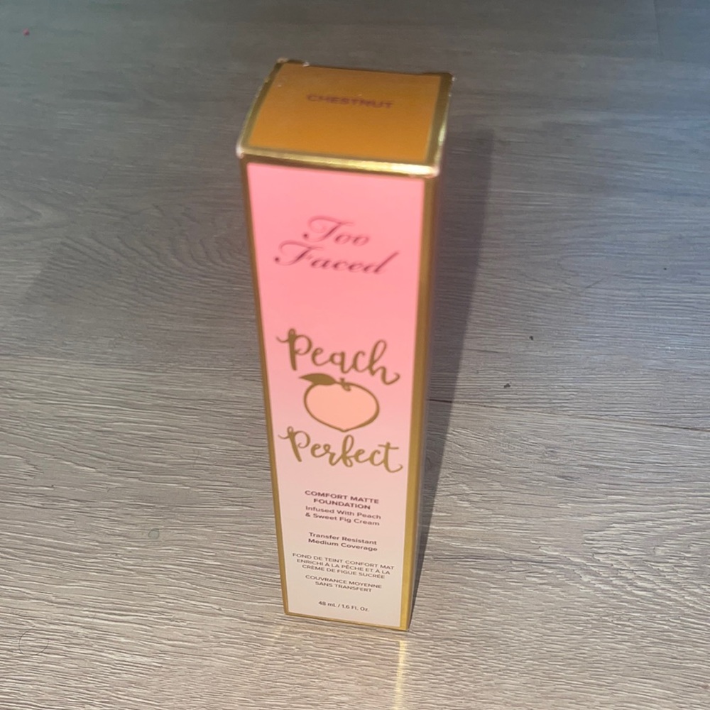 Too faced perfect peach foundation shade chestnut